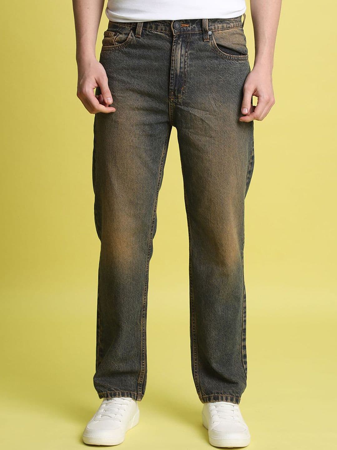 Bene Kleed Men Dark Blue Cotton Straight Fit Mid Rise Tinted Jeans - view 1