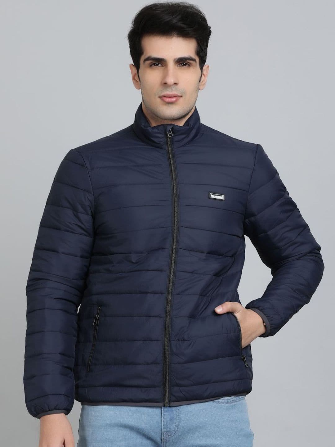 hummel Men Mock Collar Solid Casual Puffer Jacket - view 1
