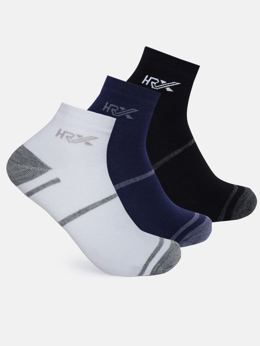 HRX by Hrithik Roshan Men Pack Of 3 Striped Ankle-Length Socks - view 1