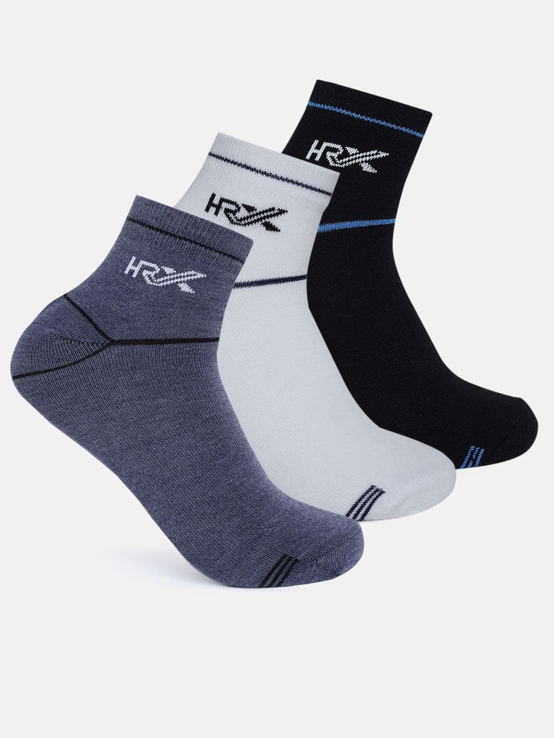 HRX by Hrithik Roshan Men Pack Of 3 Patterned Ankle-Length Socks - view 1