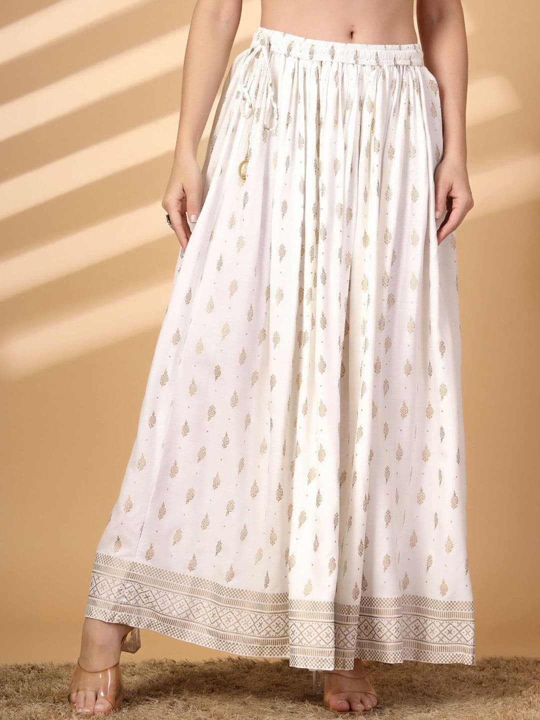 Clora Creation Women Ethnic Printed Flared Maxi Skirt - view 1