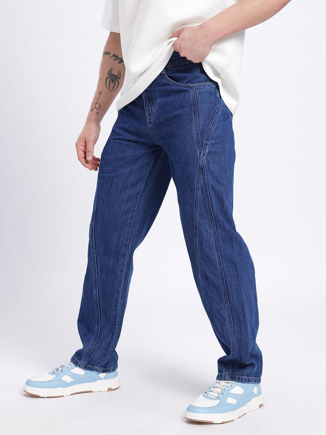 glitchez Men Straight Fit Panelled Jeans - view 1