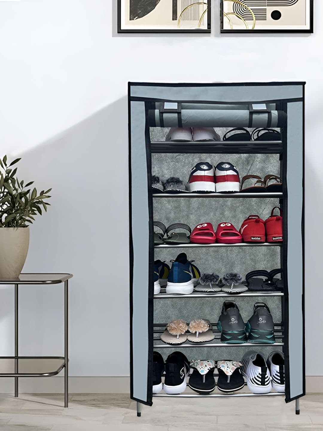 Rmerchants Grey & Black Water Resistant Shoe Rack - view 1
