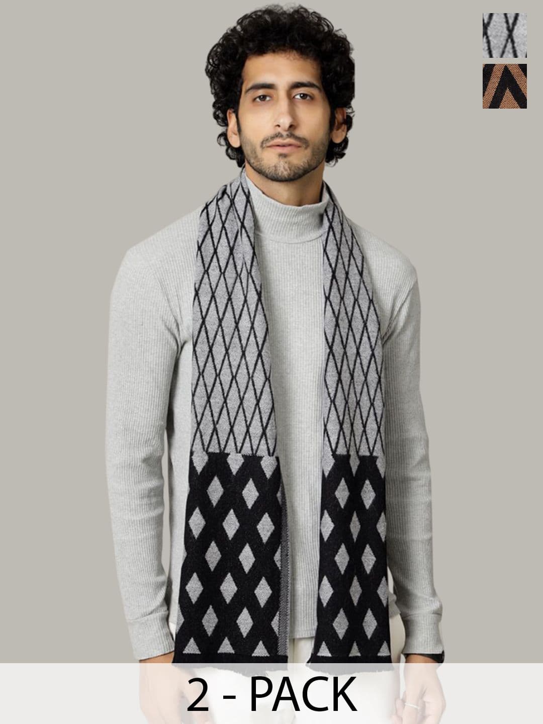 HANDICRAFT PALACE Men Patterned Merino Wool Mufflers - view 1