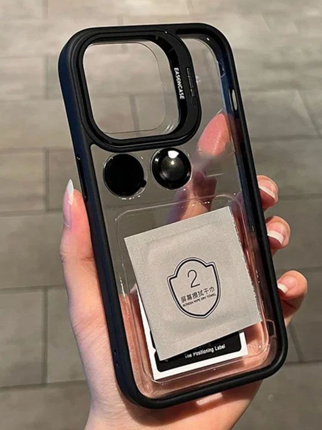 Luxury Kase Solid iPhone 15 Plus Metal Ring Protector Back Case - view 1