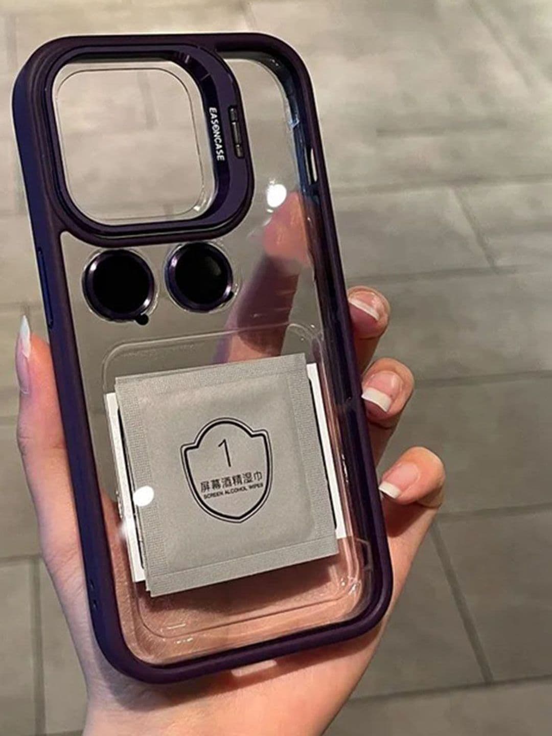 Luxury Kase Solid iPhone 15 Metal Ring Protector Back Case - view 1