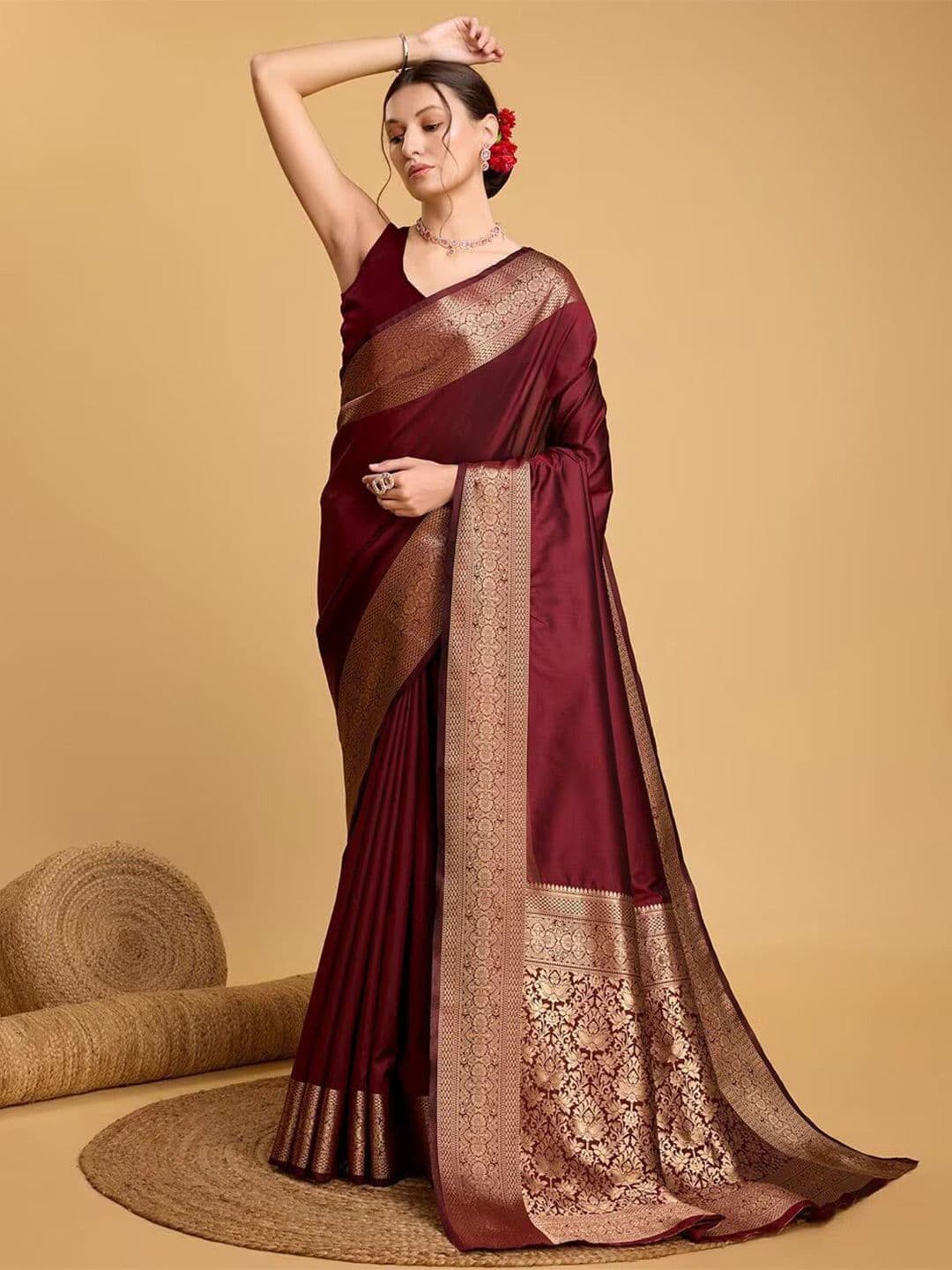Royal Rajgharana Saree Ethnic Motifs Zari Banarasi Sarees - view 1
