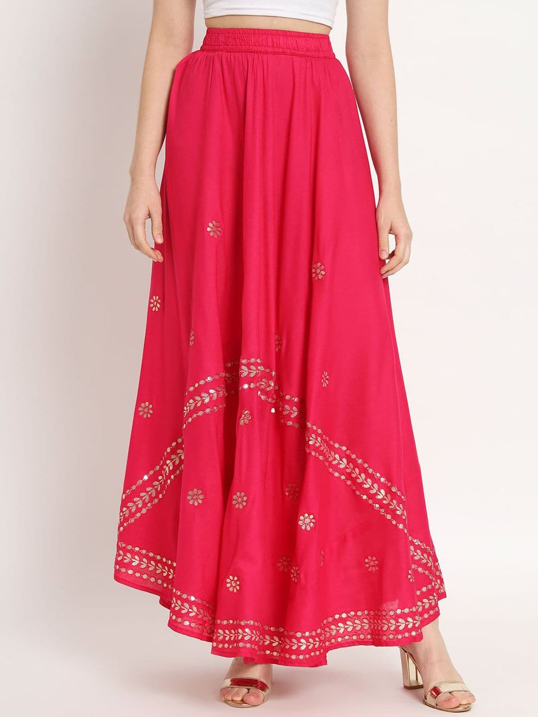 Moda Rapido Women Embroidered Flared Maxi Skirt - view 1