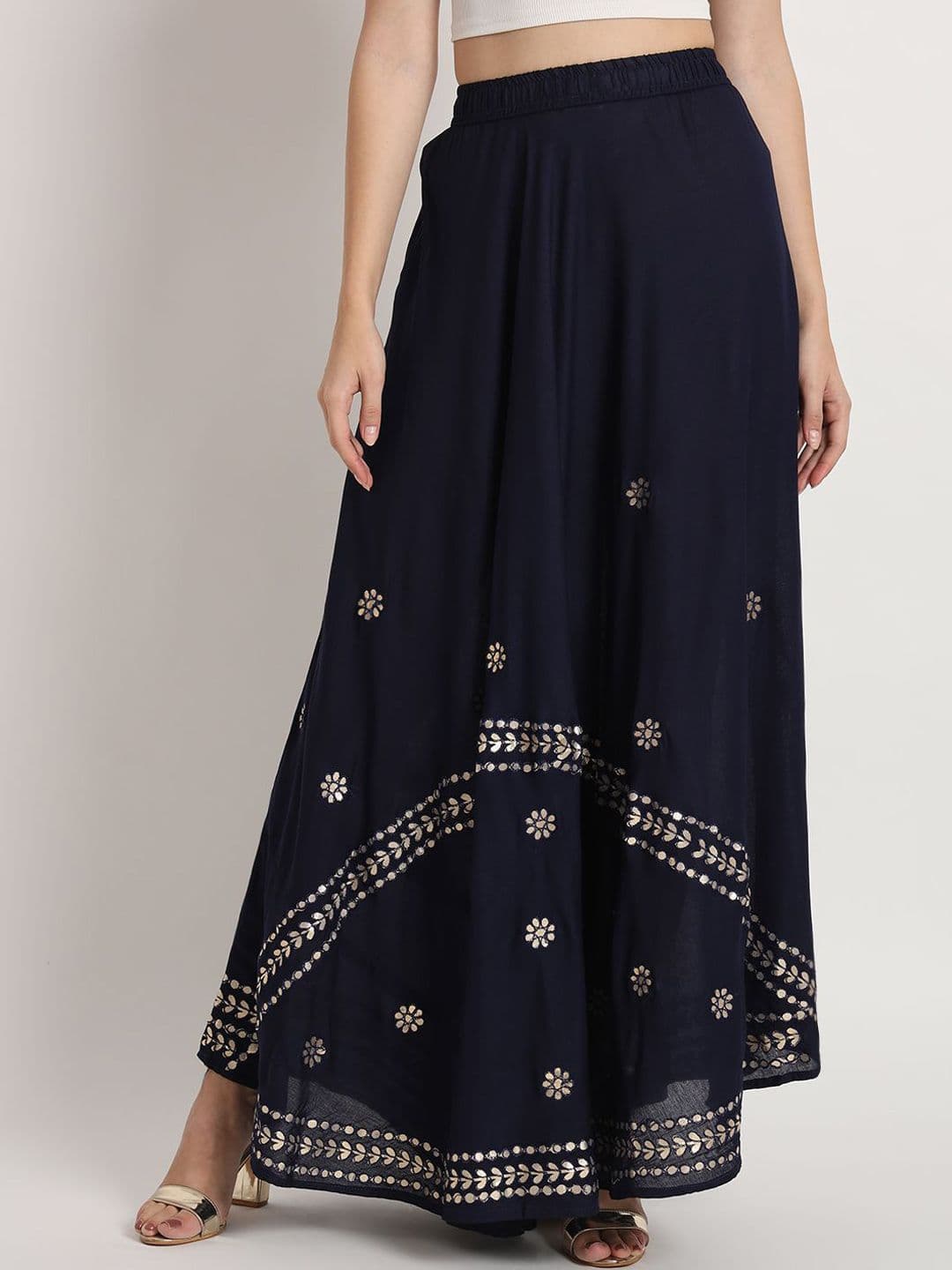 Moda Rapido Women Embroidered Flared Maxi Skirt - view 1