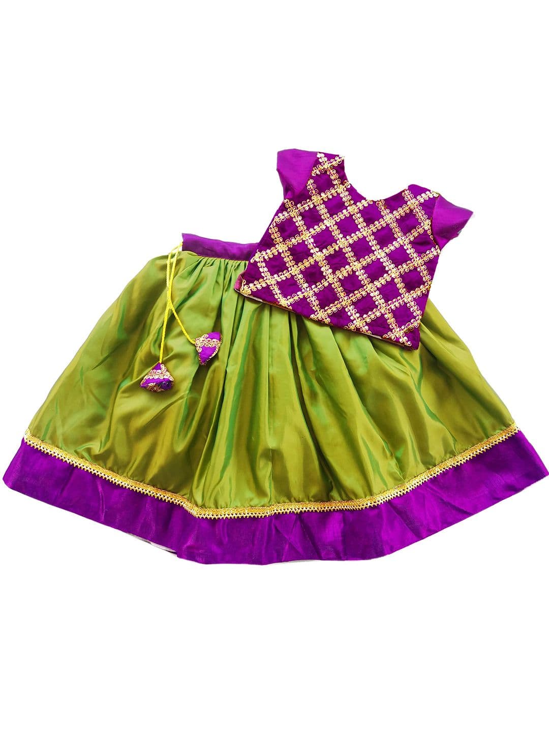 STANWELLS KIDS Girls Embroidered Thread Work Ready to Wear Lehenga Choli - view 1