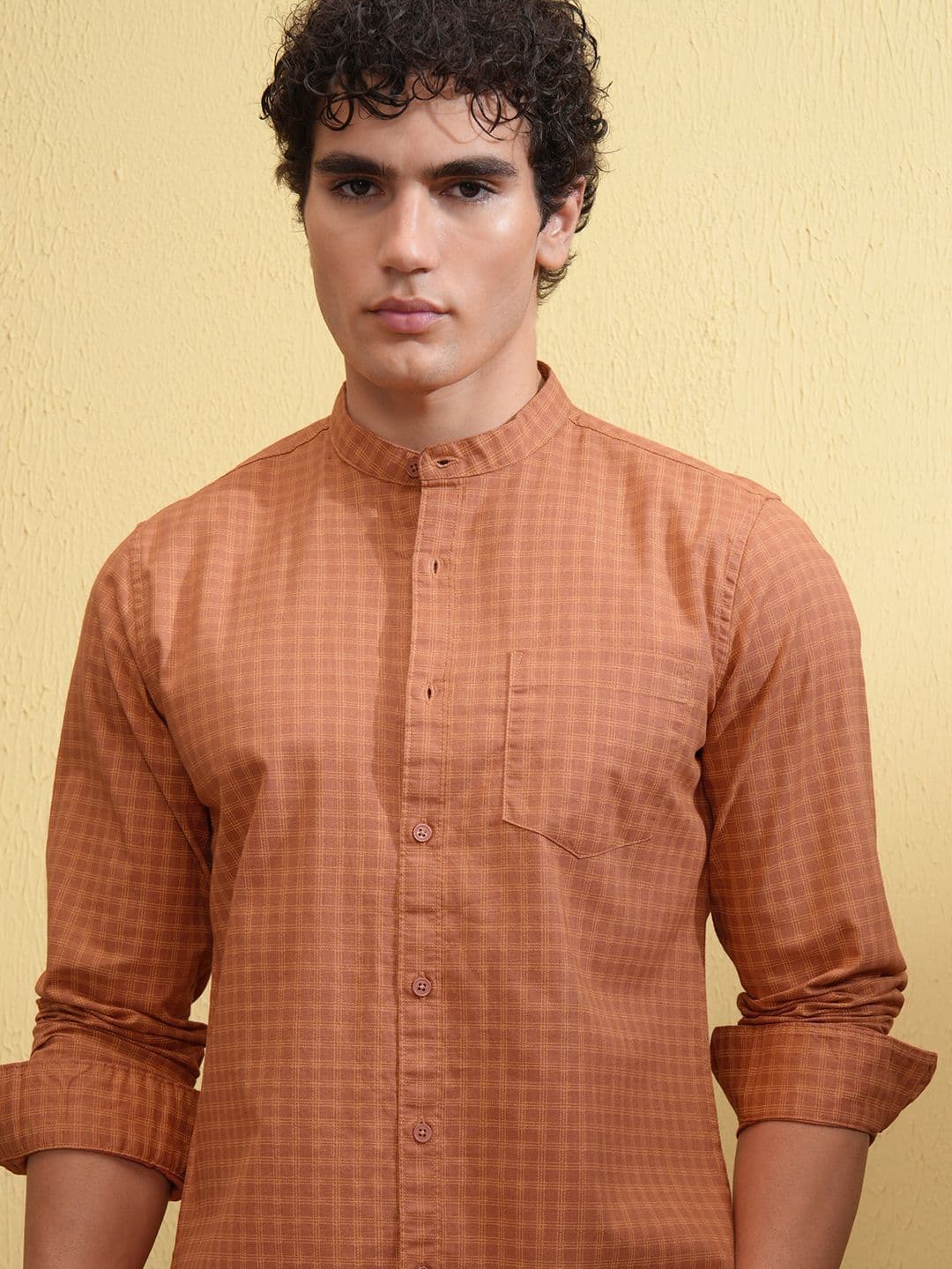 HIGHLANDER Men Cotton Linen Printed Checked Casual Shirt - view 1