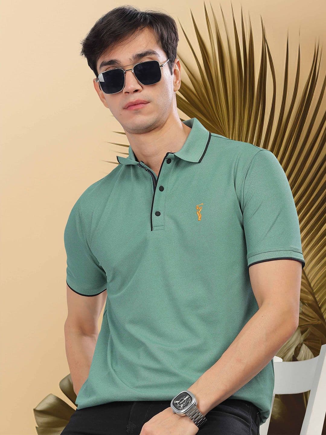 STELLERS Men Regular Fit Solid Polo Collar T-shirt - view 1