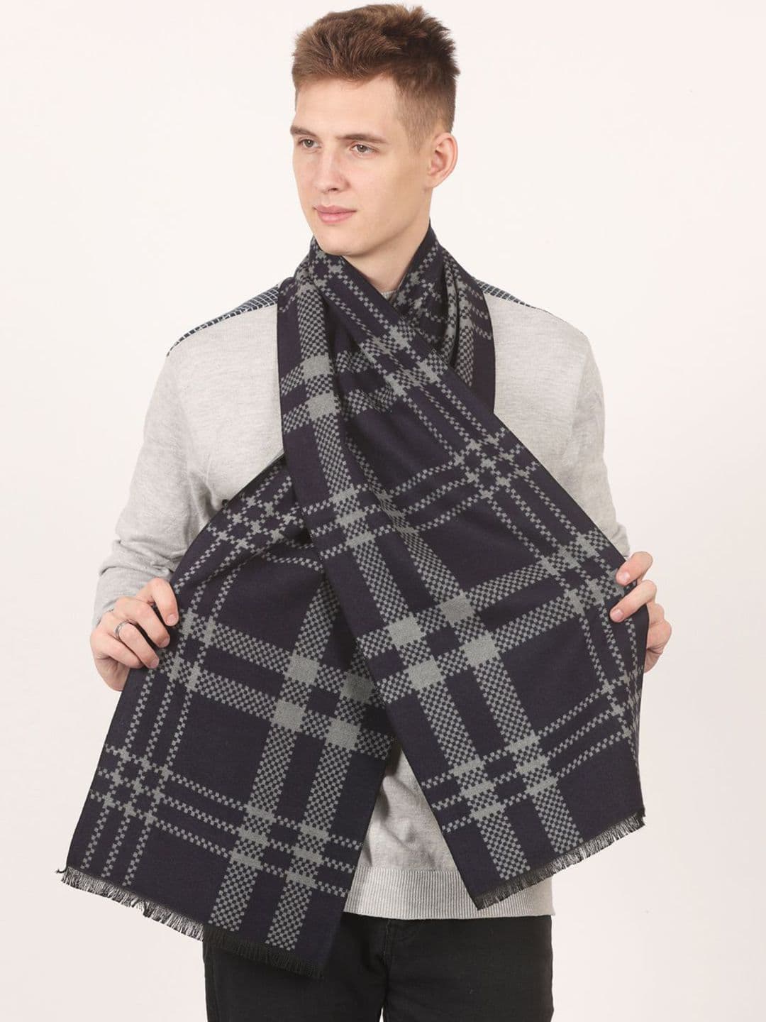 Calvadoss Men Checked Acrylic Mufflers - view 1