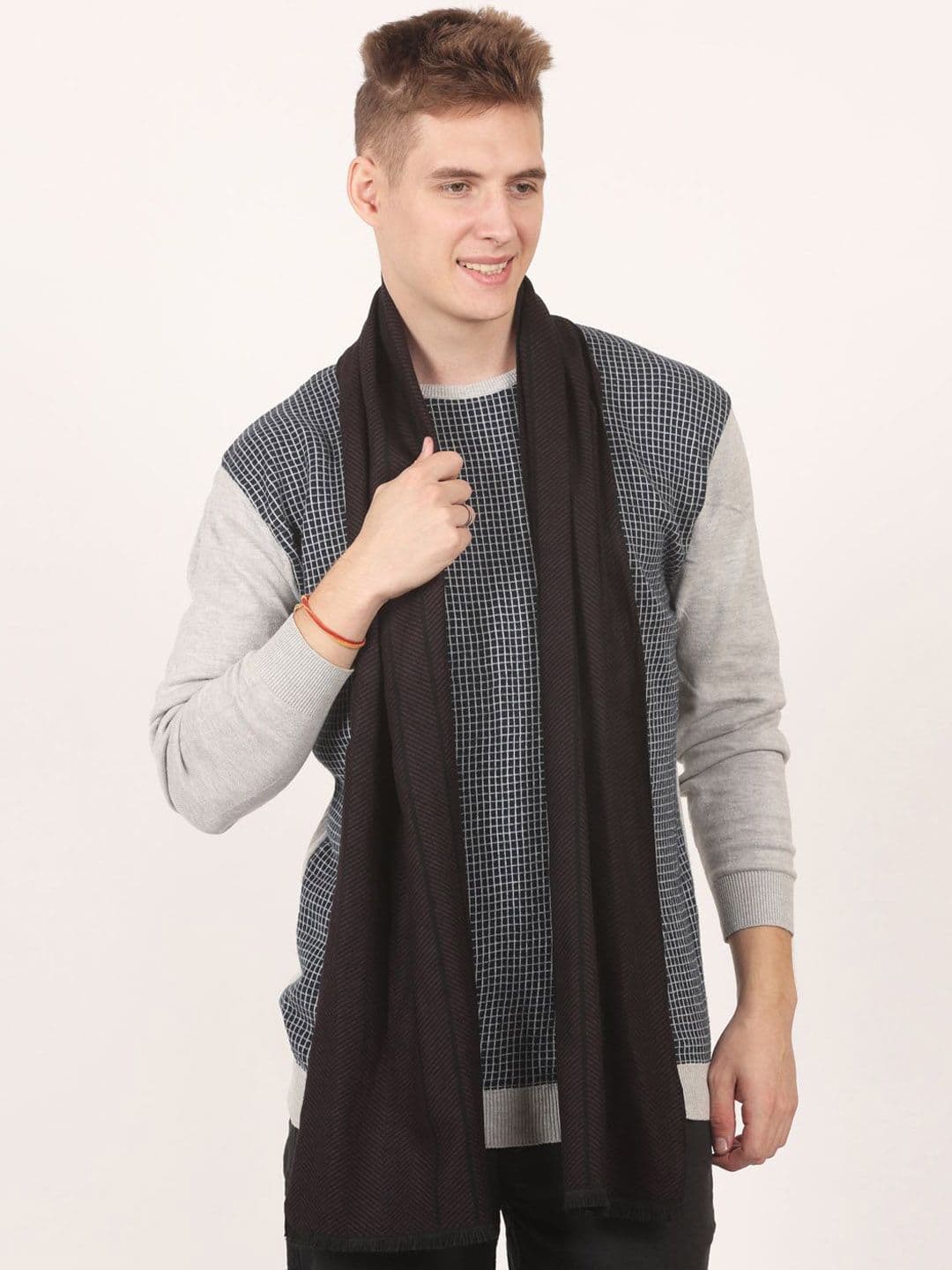 Calvadoss Men Herringbone Patterned Acrylic Mufflers - view 1