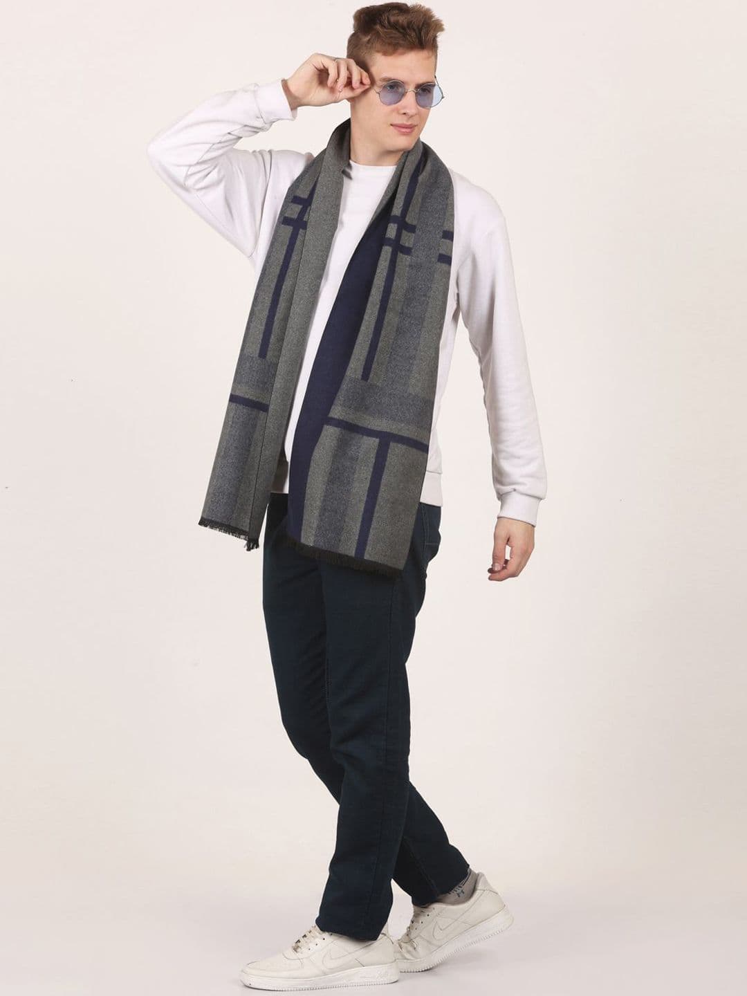 Calvadoss Men Striped Acrylic Mufflers - view 1
