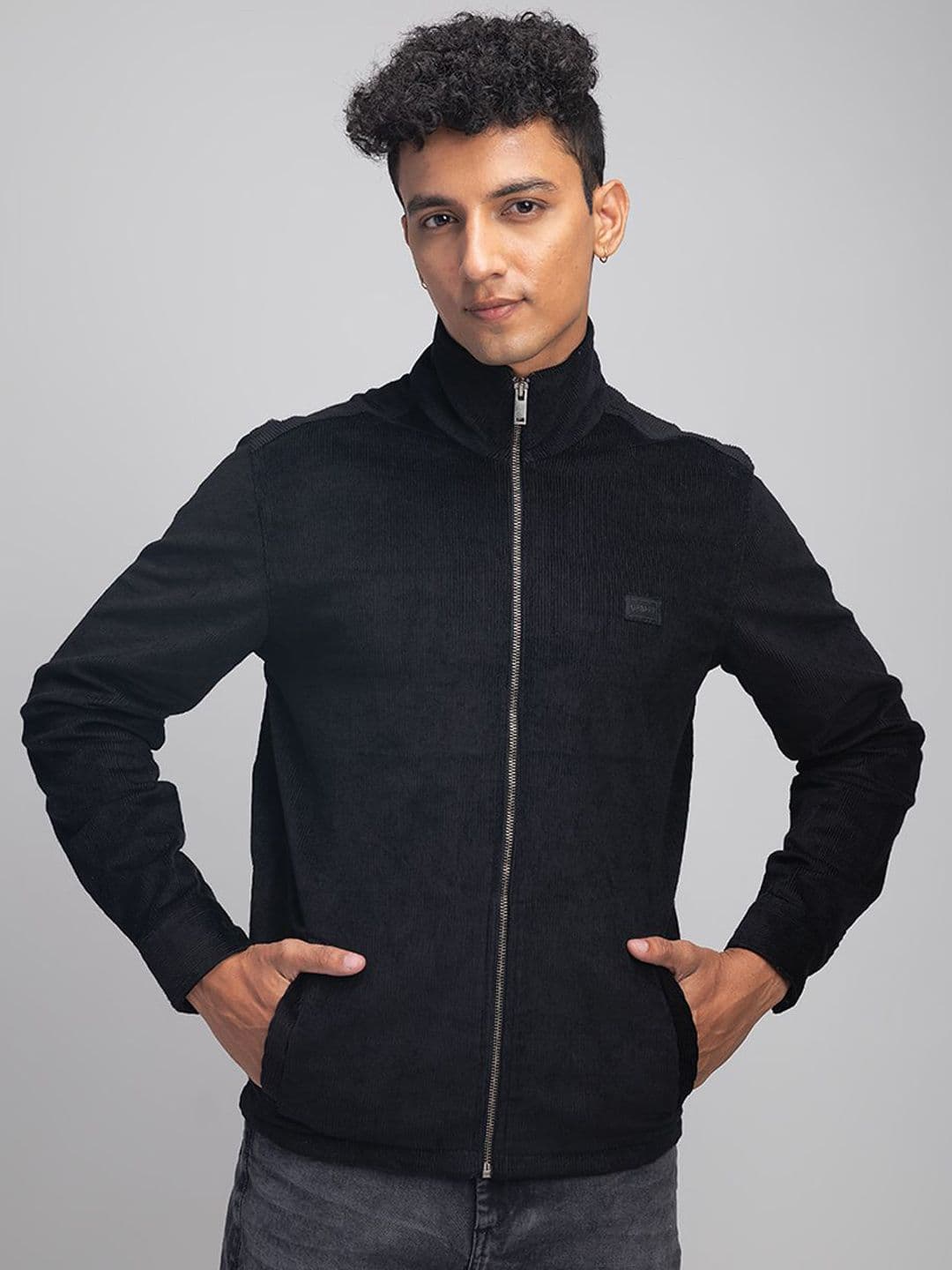 URBARO Men Mock Collar Solid Casual Tailored Jacket - view 1