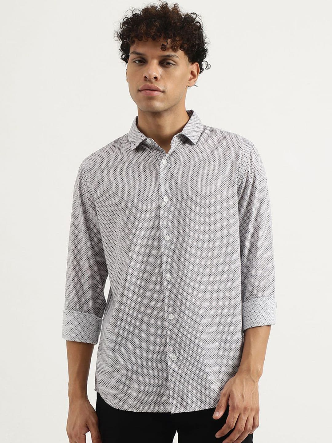 United Colors of Benetton Men Spread Collar Micro Ditsy Printed Casual Shirt - view 1