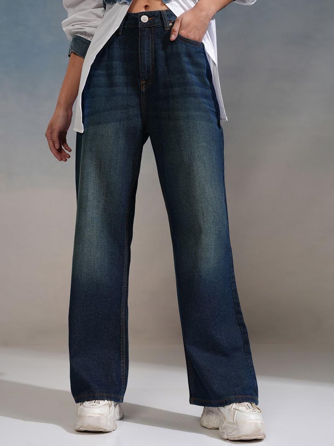 Basics By Tokyo Talkies Women Streetwear High Rise Flared Jeans - view 1