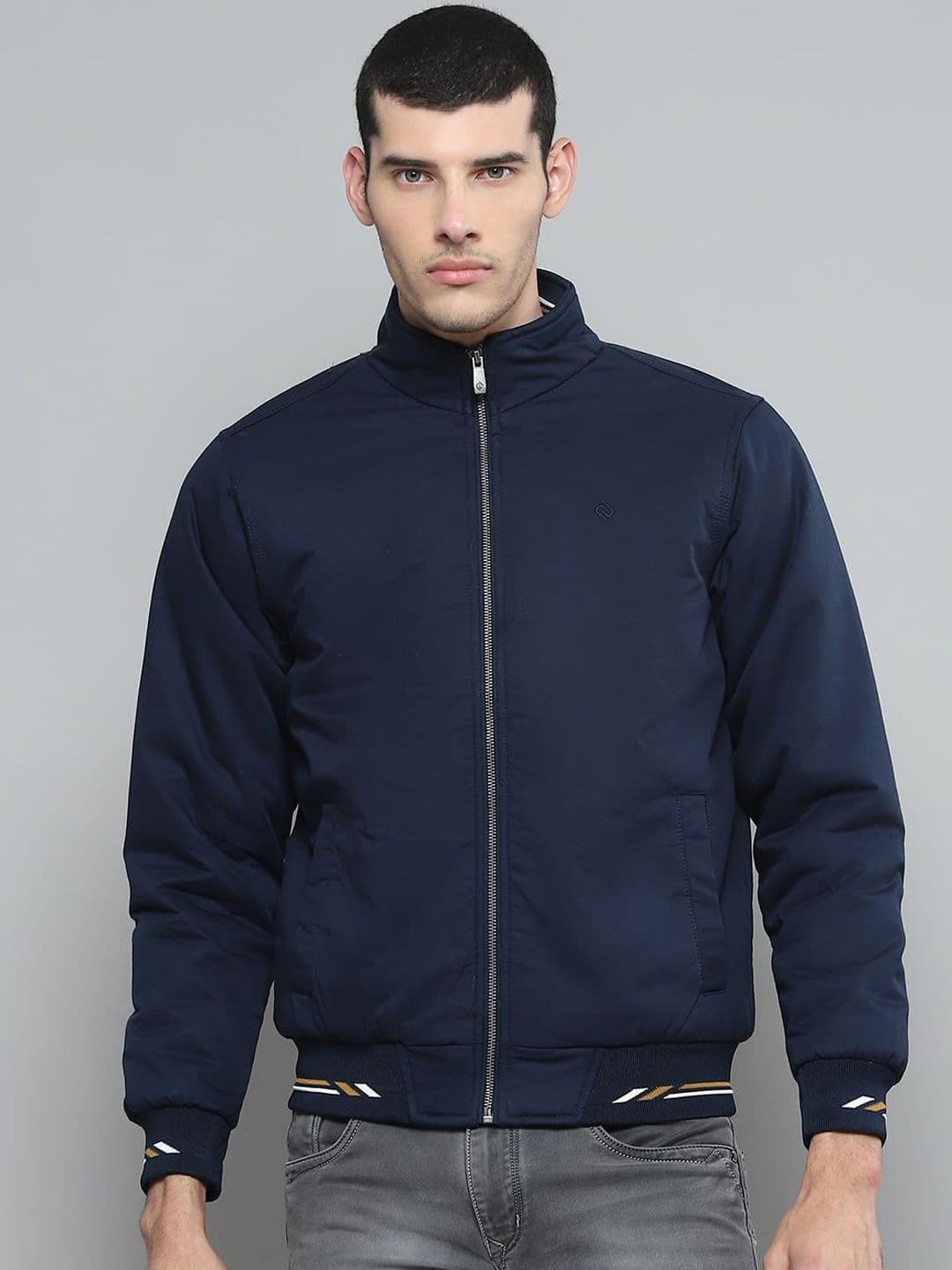Cloak & Decker Men Mock Collar Solid Casual Bomber Lightweight Jacket - view 1