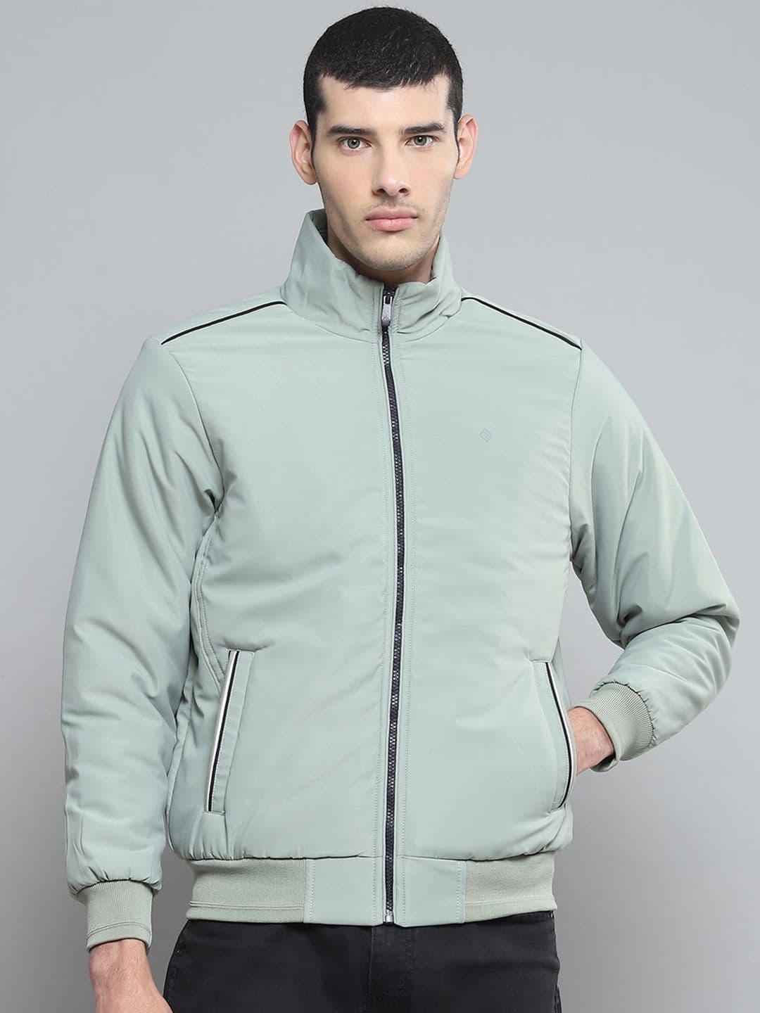 Cloak & Decker Men Mock Collar Solid Casual Bomber Lightweight Jacket - view 1