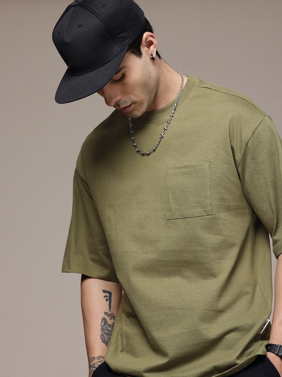 The Roadster Life Co. Drop-Shoulder Sleeves Relaxed Fit Pure Cotton T-shirt - view 1