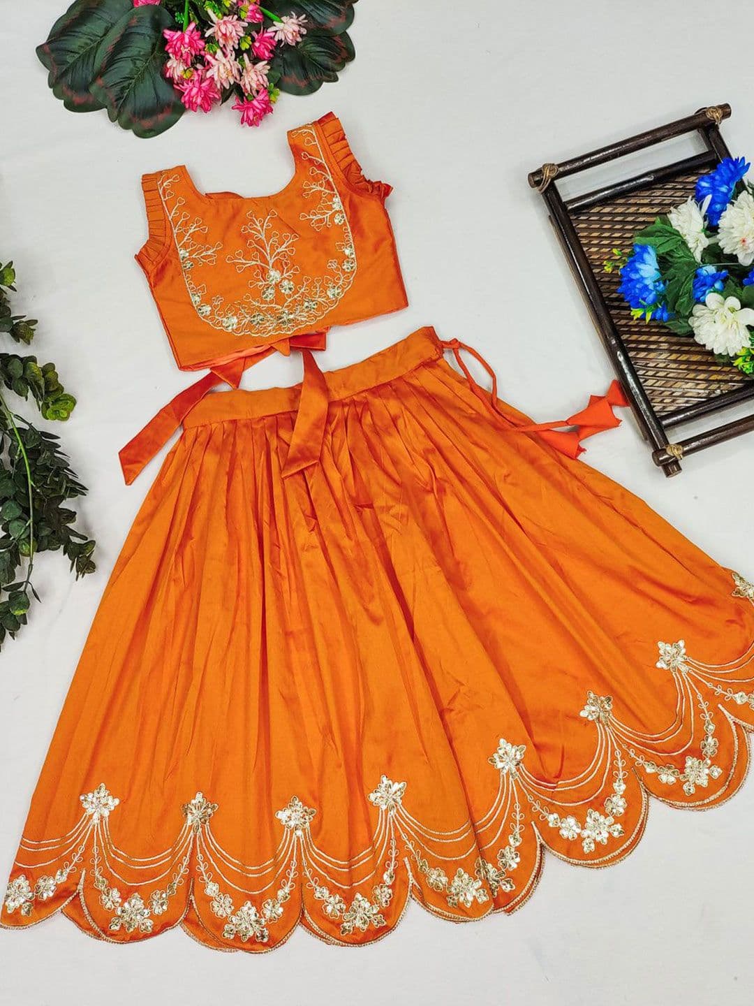 JOVK DESIGN Krishna Sequinned Embroidered Silk Lehenga Choli - view 1