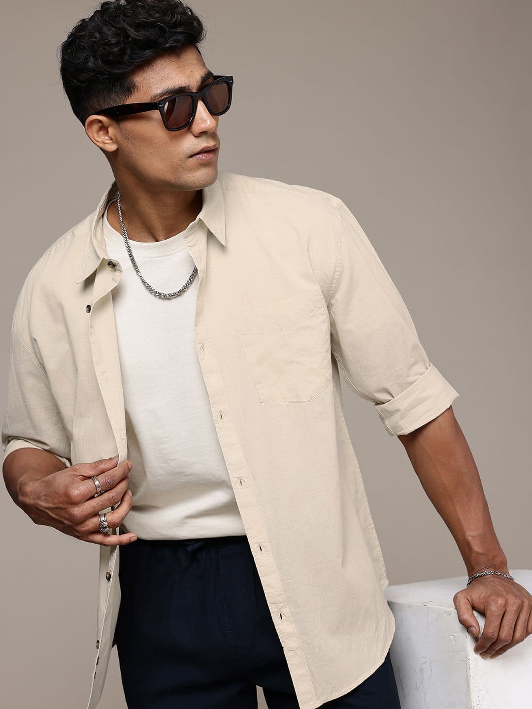 The Roadster Life Co. Relaxed Fit Drop-Shoulder Sleeves Cotton Casual Shirt - view 1