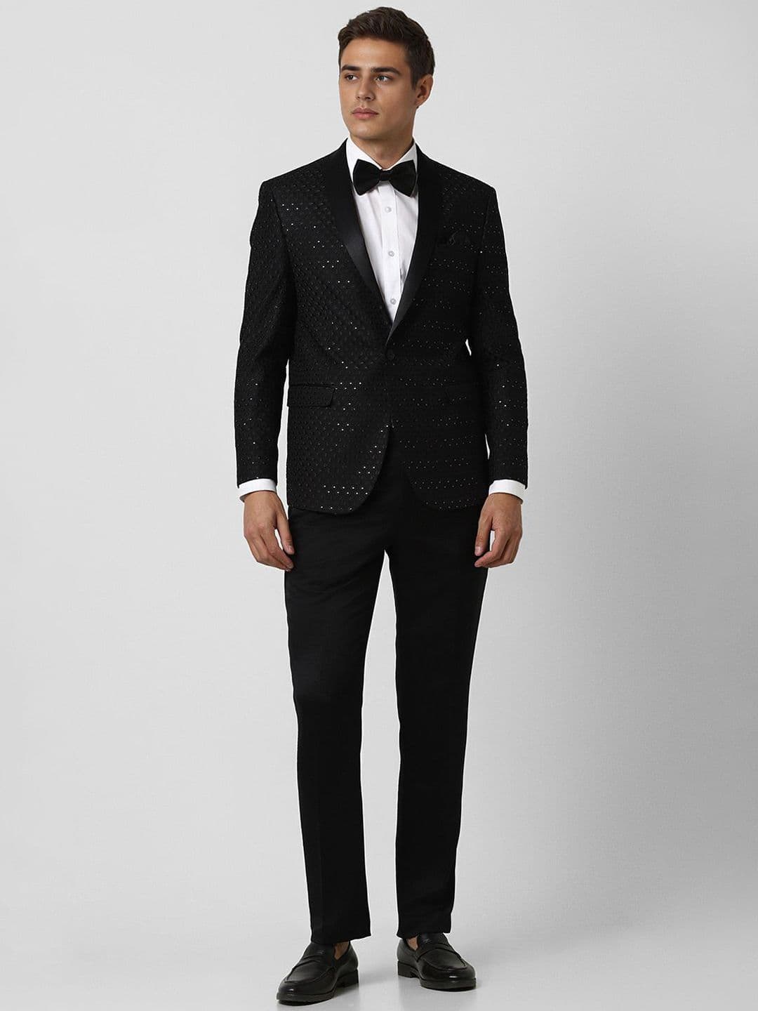 Van Heusen Men Embroidered Slim Fit Single-Breasted 2 Piece Suits - view 1
