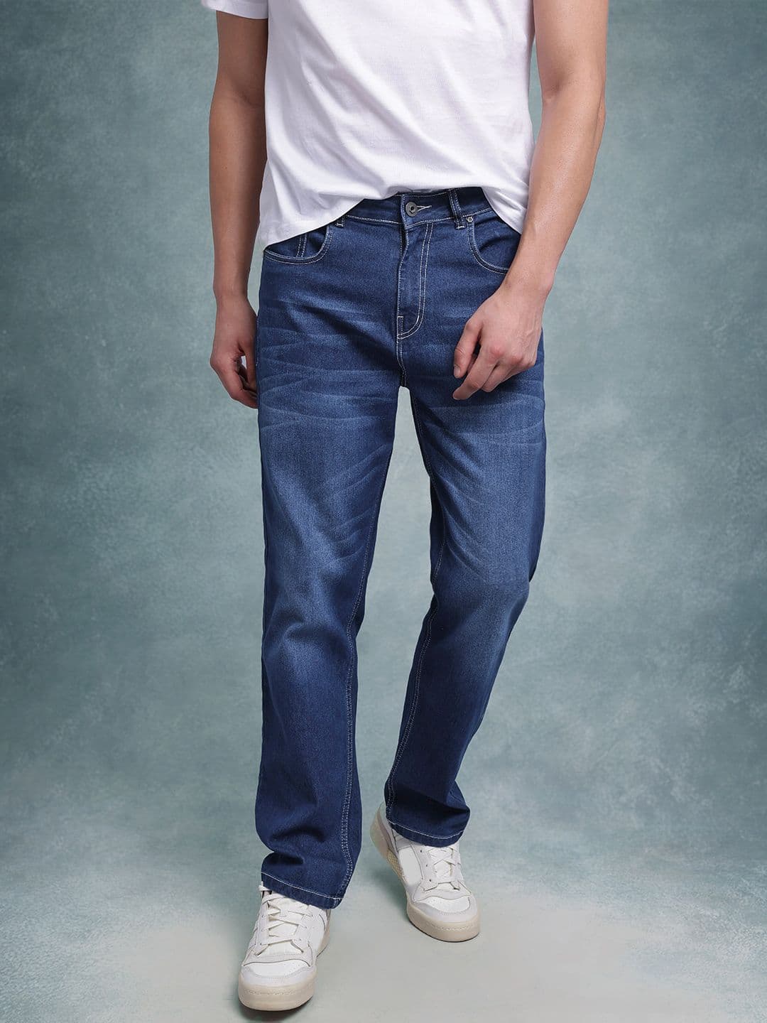The Roadster Life Co. Men Straight Fit Light Fade Stretchable Jeans - view 1