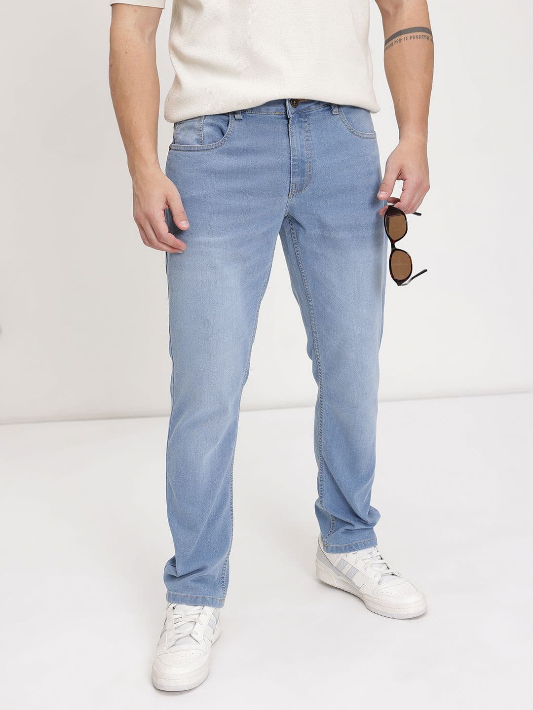 The Roadster Life Co. Men Slim Fit Mid-Rise Light Fade Stretchable Jeans - view 1