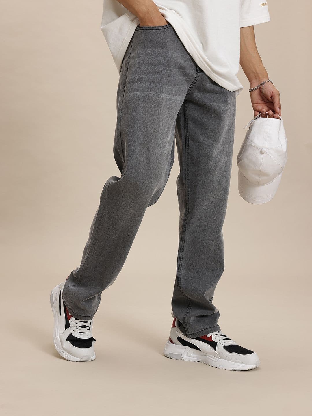 The Roadster Life Co. Straight Fit Mid-Rise Stretchable Jeans