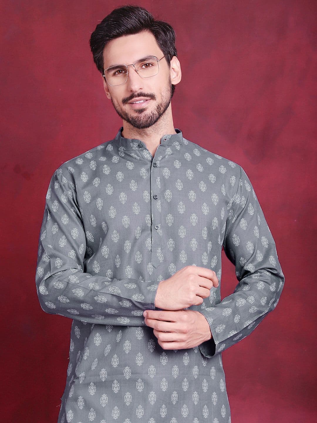 Jompers Men Floral Printed Kurta - view 1