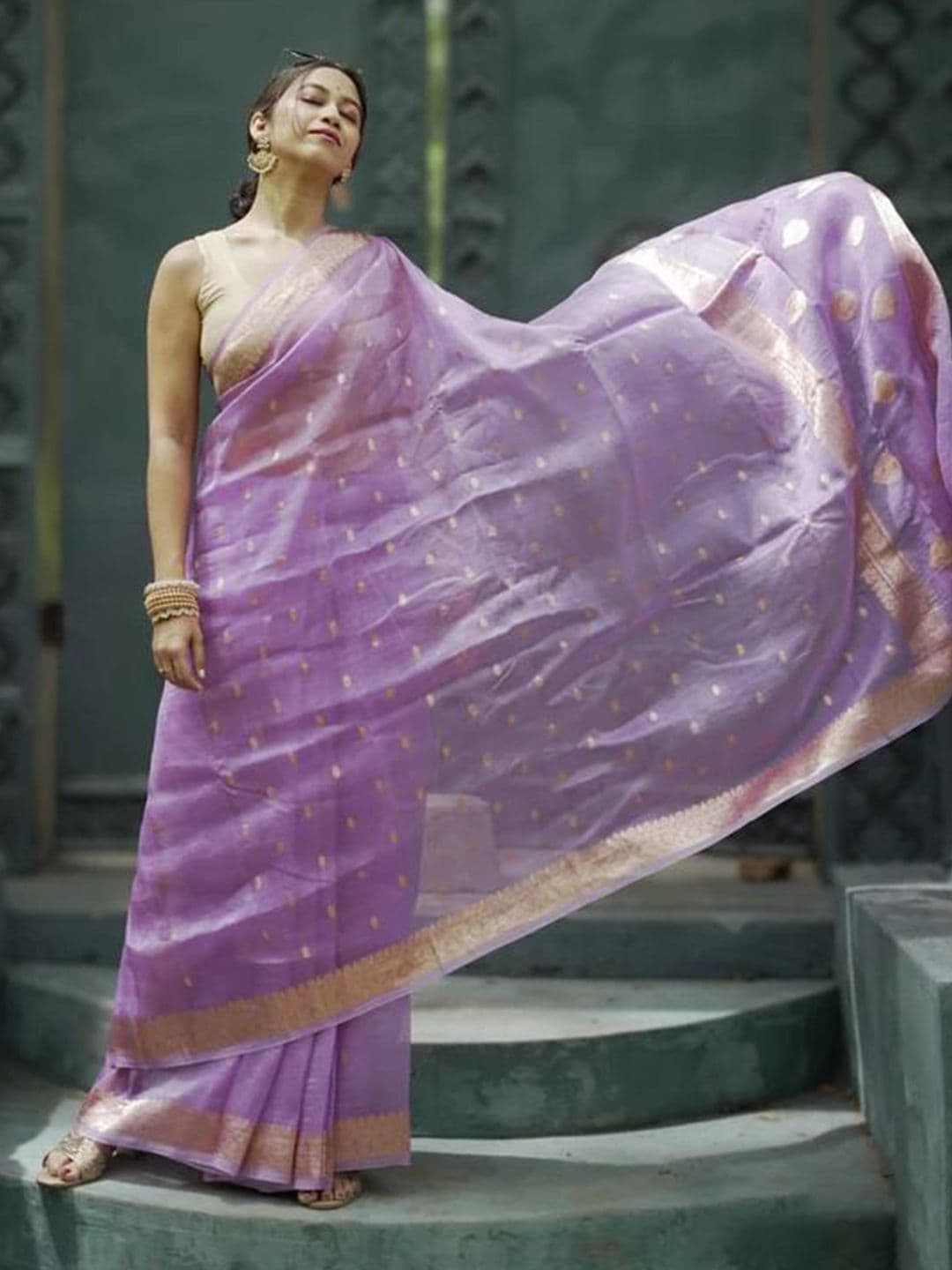 zinzraa Ethnic Motifs Woven Design Saree - view 1