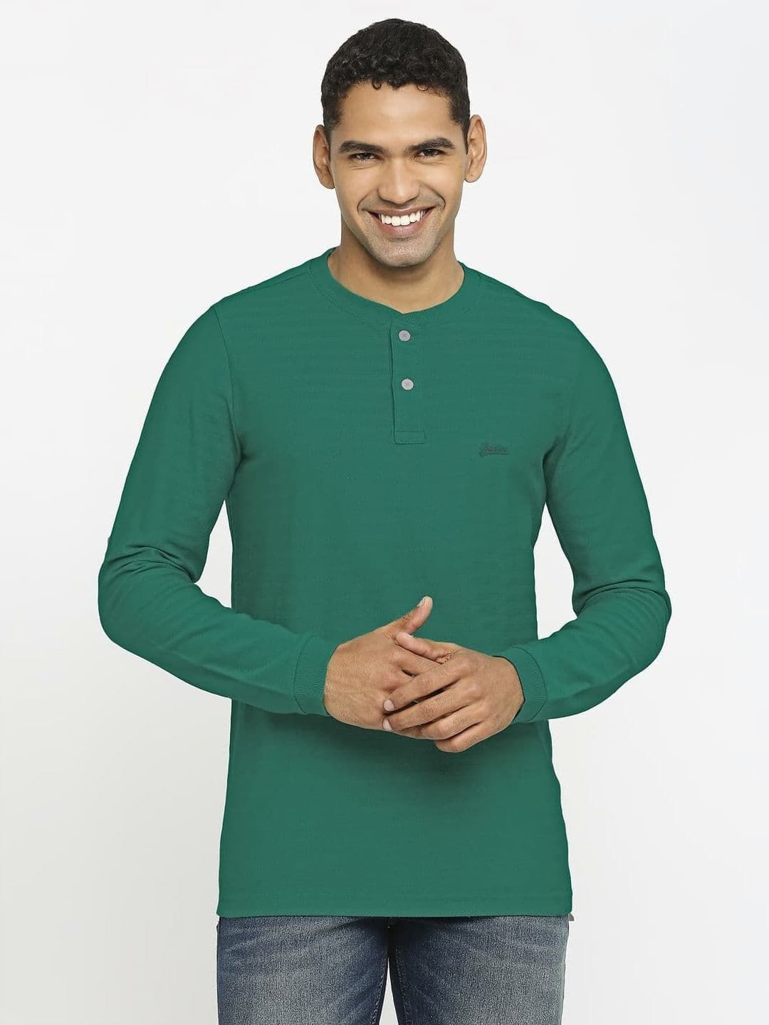 Basics Men Henley Neck Boxy T-shirt - view 1