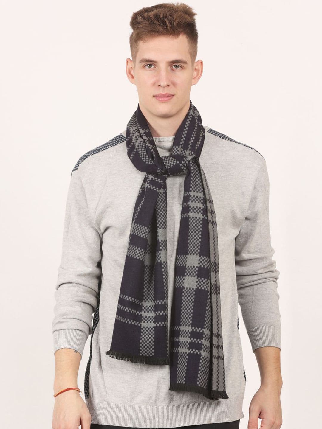 Cazzano Men Checked Acrylic Mufflers - view 1