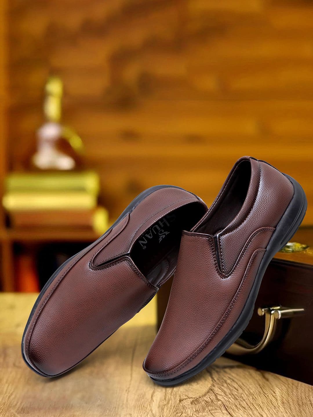 SHUAN Men Textured Formal Slip On Shoes - view 1