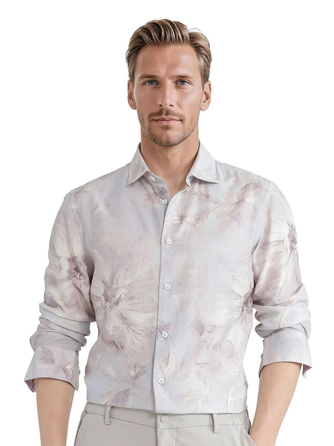 RARE RABBIT Men Blue Regular Fit Floral Print Casual Shirt - view 1