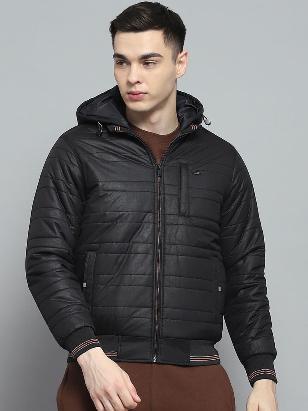Monte Carlo Men Hooded Solid Casual Lightweight Padded Jacket - view 1