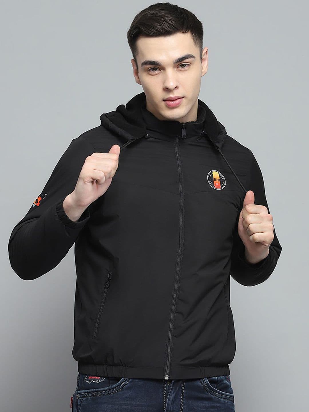 Monte Carlo Men Hooded Solid Lightweight Casual Bomber Jacket - view 1