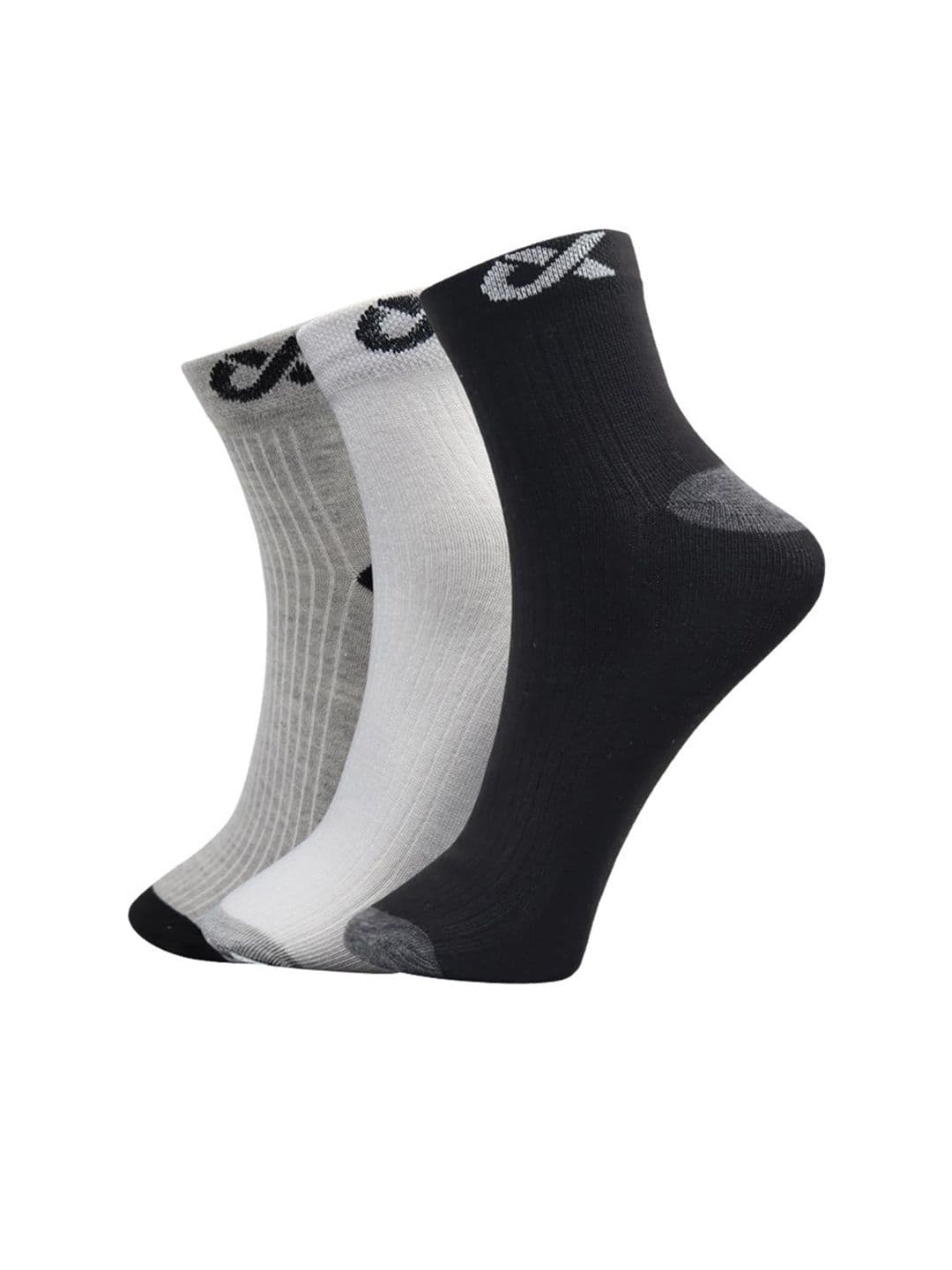 Xjarvis Unisex Pack Of 3 Assorted Ankle-Length Cotton Socks - view 1