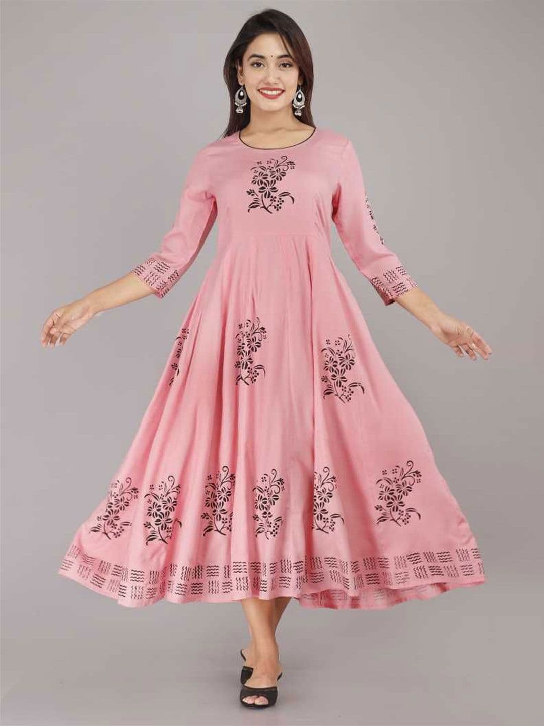 TARANJAL Women Floral Printed Empire Midi Ethnic Dress - view 1