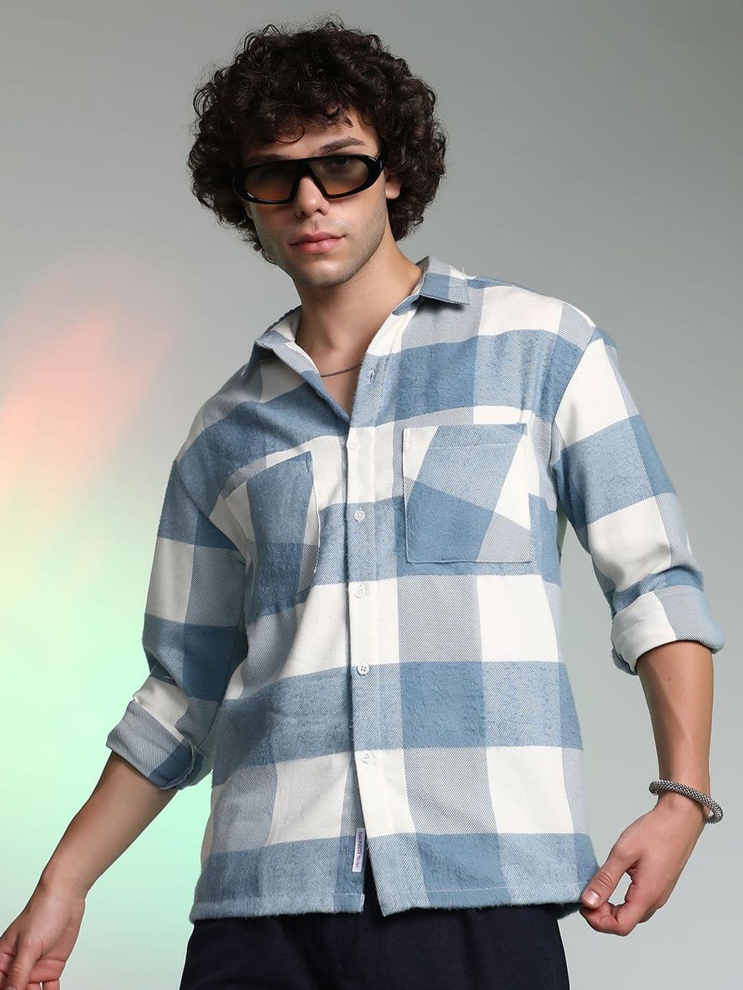 CAHOOT Men Comfort Relaxed Fit Spread Collar Checked Cotton Casual Shirt - view 1