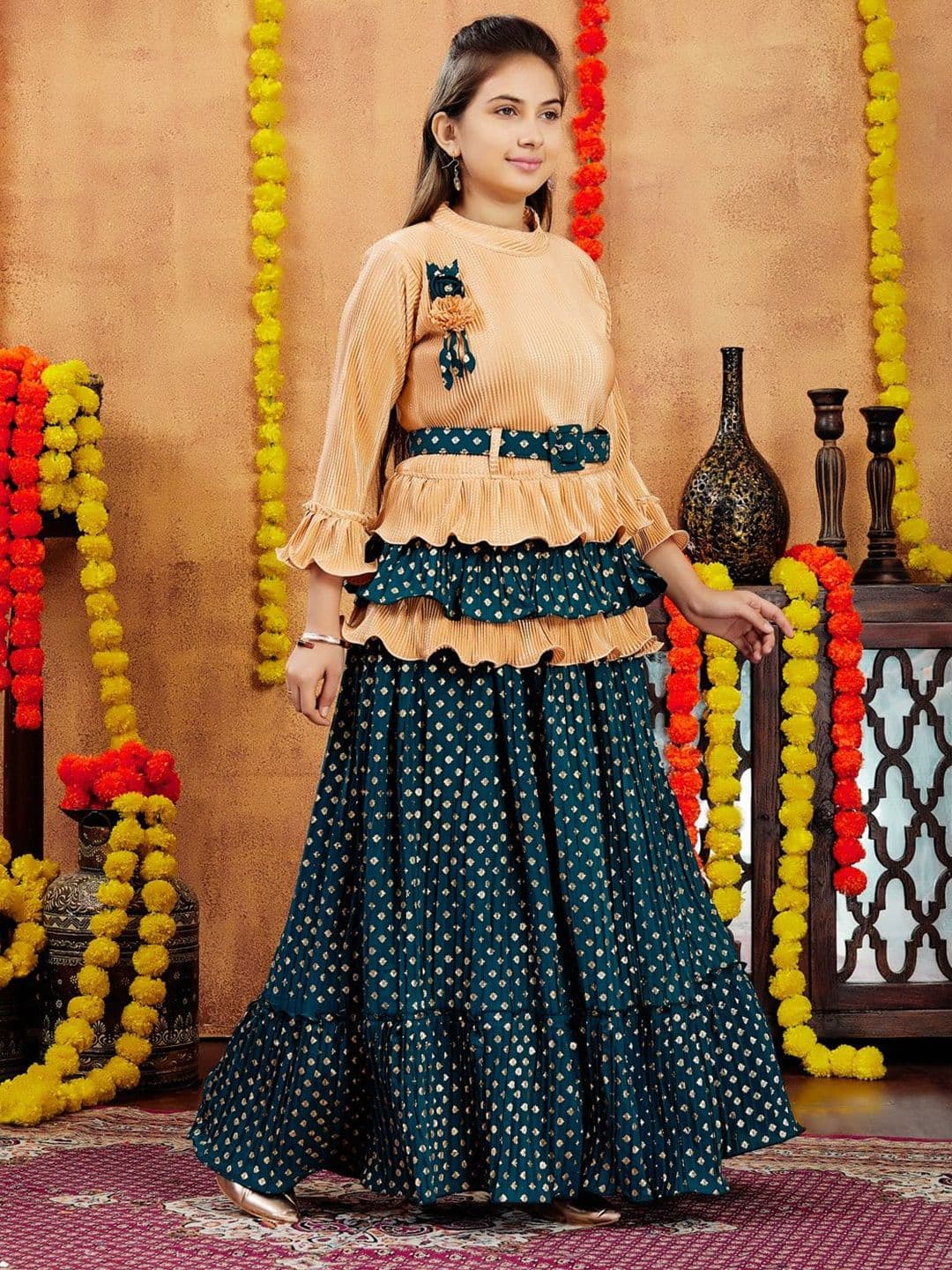 BAESD Girls Ready to Wear Lehenga With Blouse With Belt - view 1