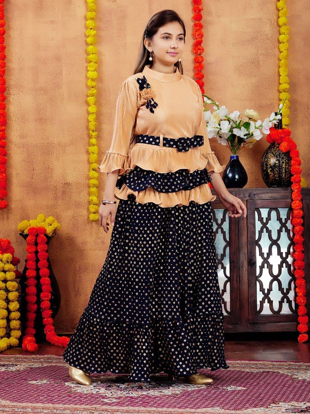 BAESD Girls Ready to Wear Lehenga With Blouse With Belt - view 1