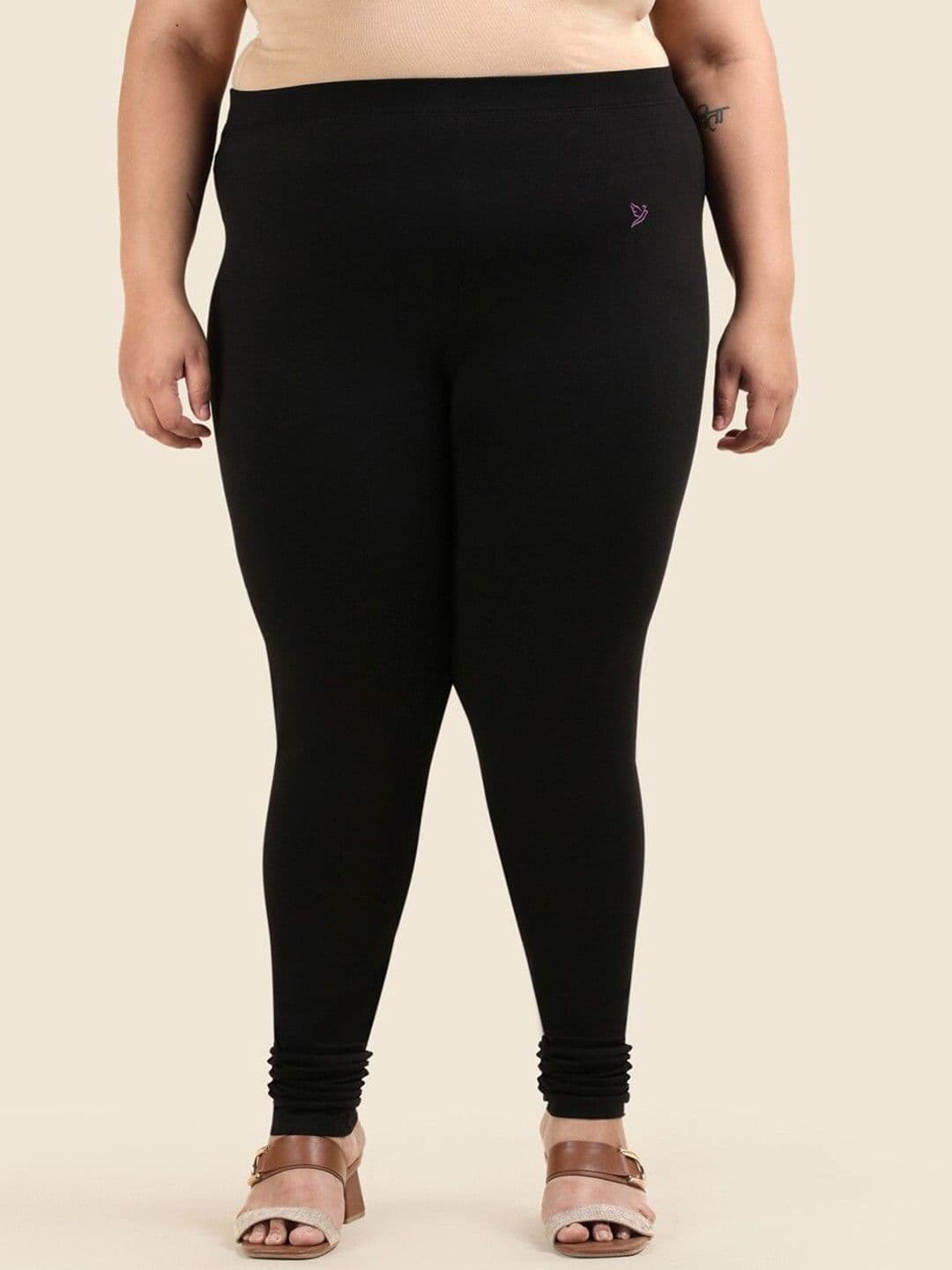 TWIN BIRDS Plus Size Women Super Stretch Cotton Churidar Length Leggings - view 1
