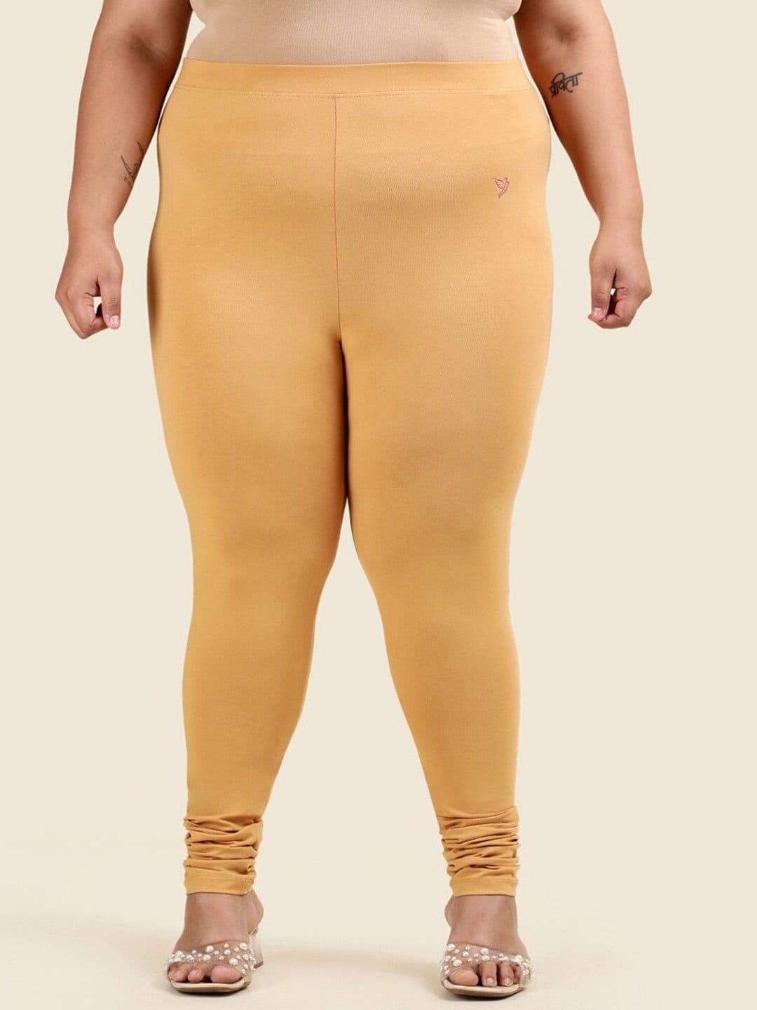 TWIN BIRDS Plus Size Women Solid Super Stretch Cotton Churidar Length Leggings - view 1