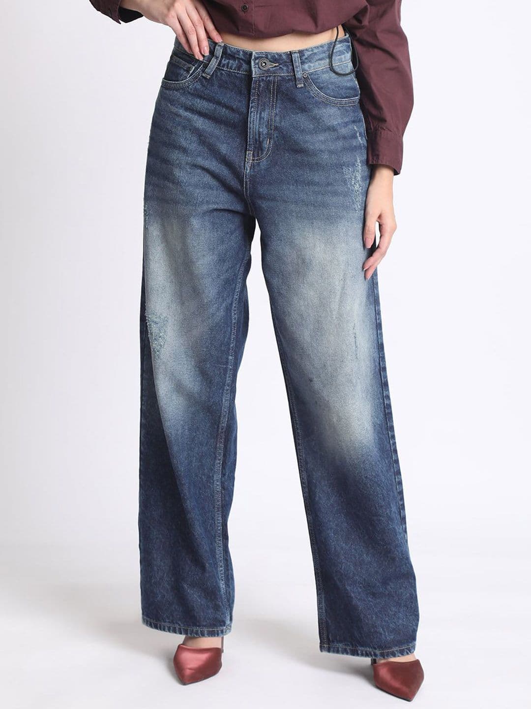 The Roadster Lifestyle Co Women Pure Cotton High-Rise Tinted Jeans - view 1