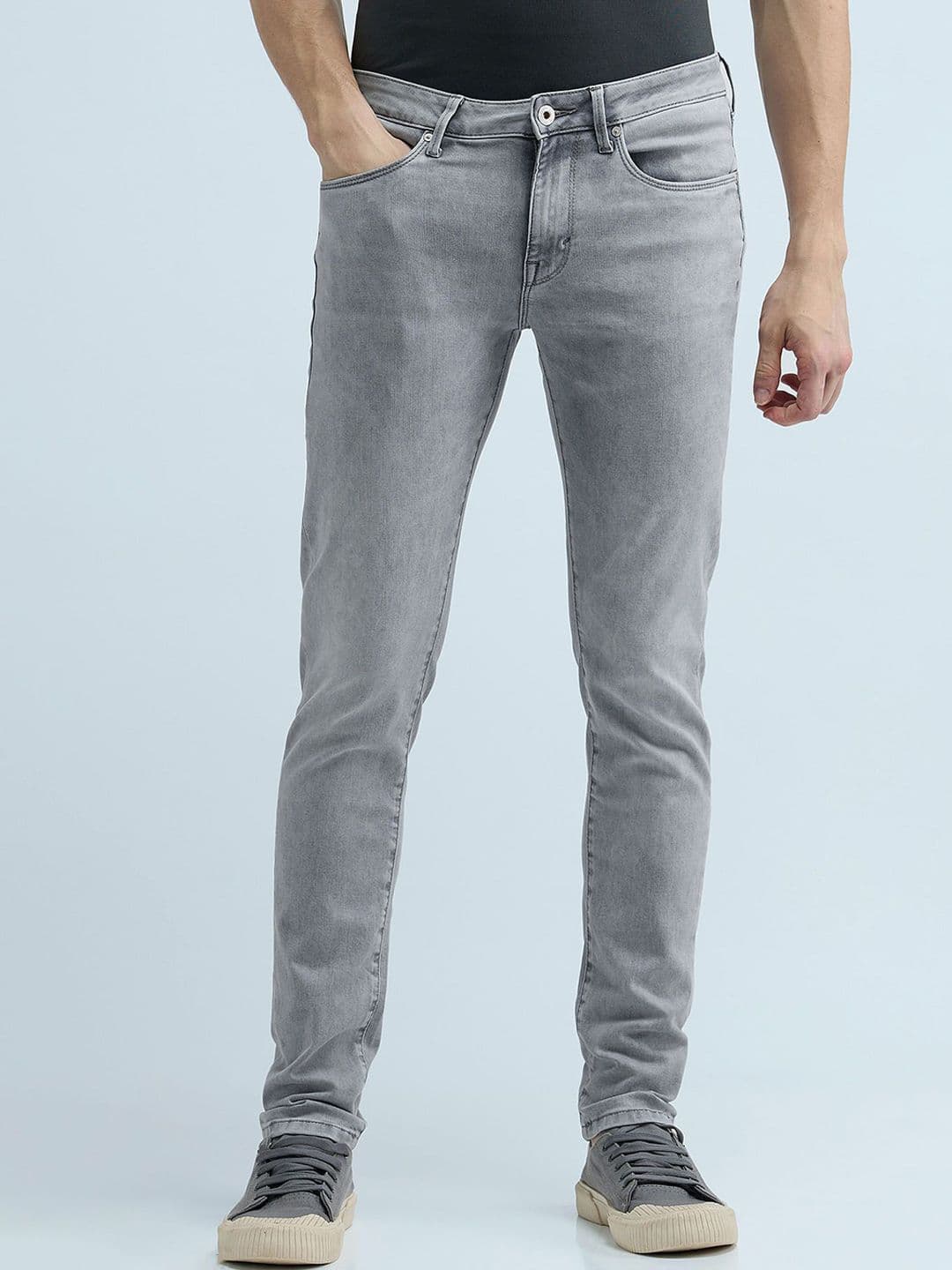 Flying Machine Men Jackson Skinny Fit Low-Rise Heavy Fade Stretchable Jeans - view 1