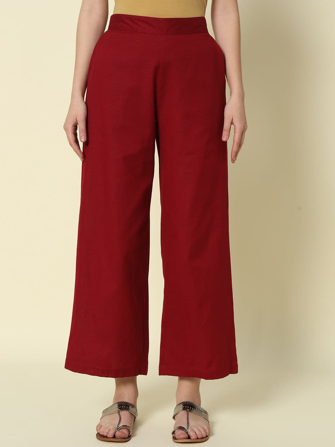 FIORRA Women Cotton Straight Chambray Palazzos - view 1