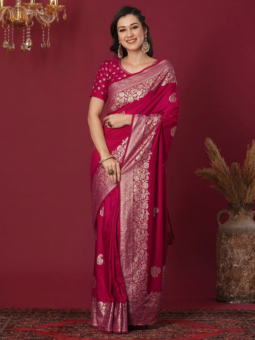 Satrani Woven Design Zari Banarasi Saree - view 1